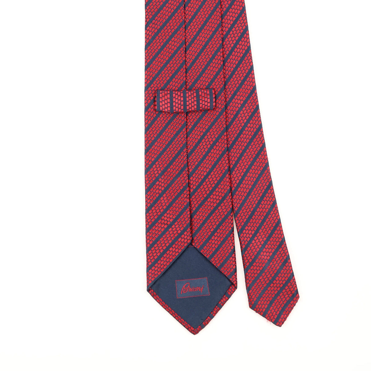 Back Detail of Vintage 1990's Brioni Geometric Patterned Tie