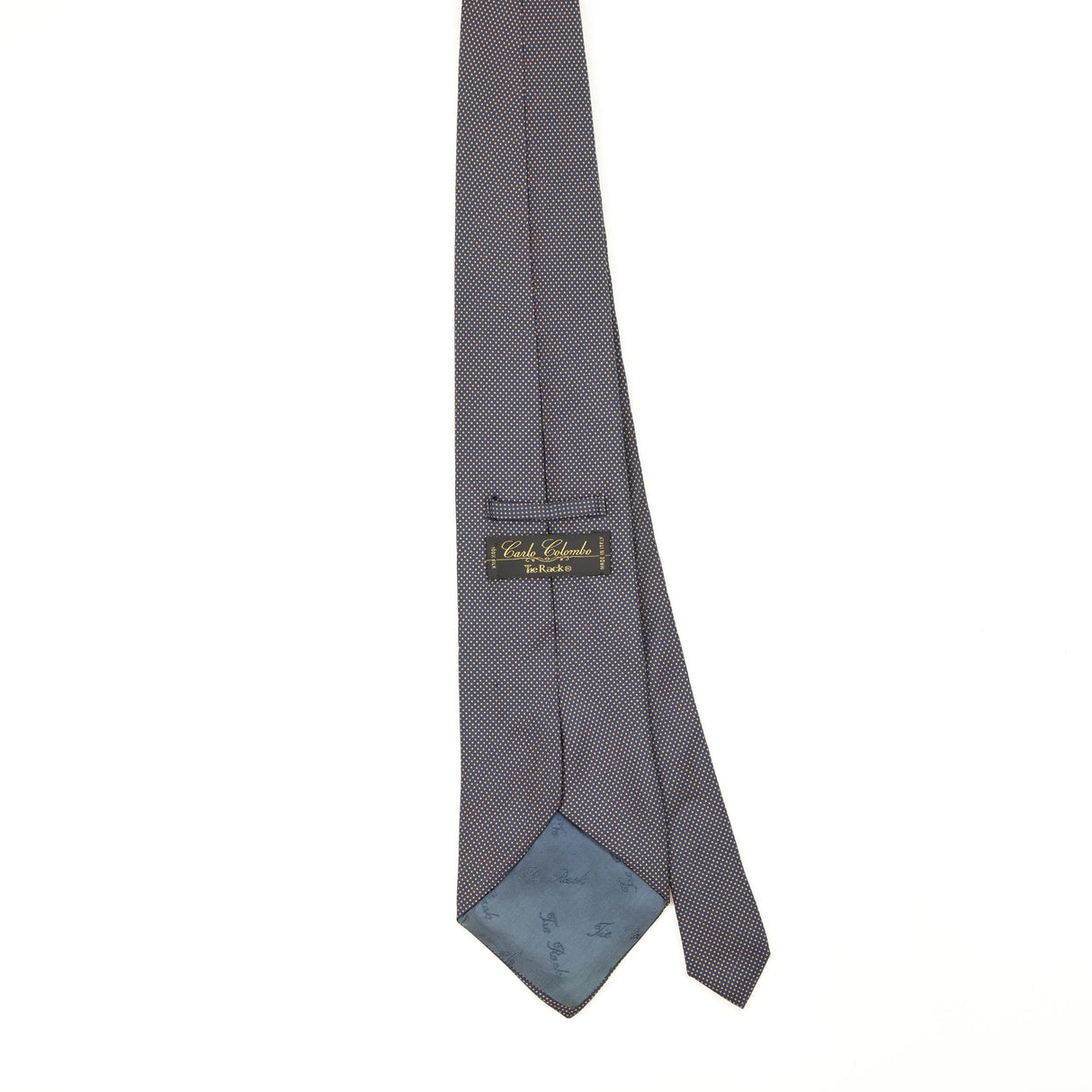 Back Back of Vintage 1990's Tie Rack Carlo Colombo Polka Dot Patterned Tie