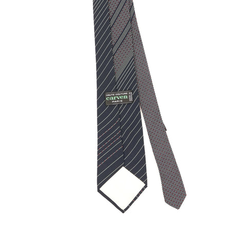 Back Detail of Vintage 1980's Carven Striped Patterned Tie