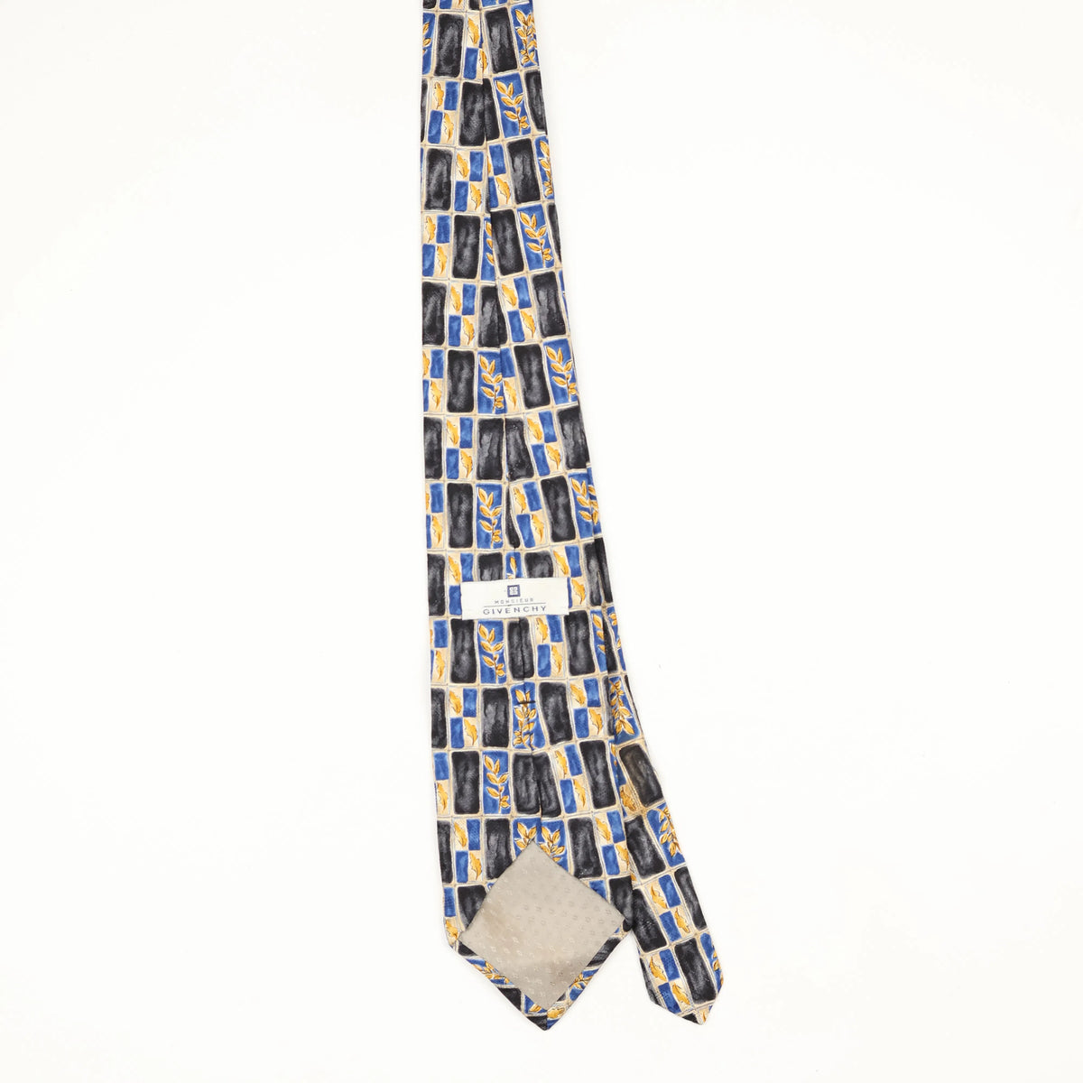 Back Back of Vintage 1990's Givenchy Geometric Patterned Tie