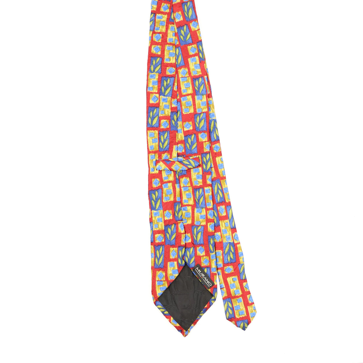 Back Back of Vintage 1990's Murano Geometric Patterned Tie