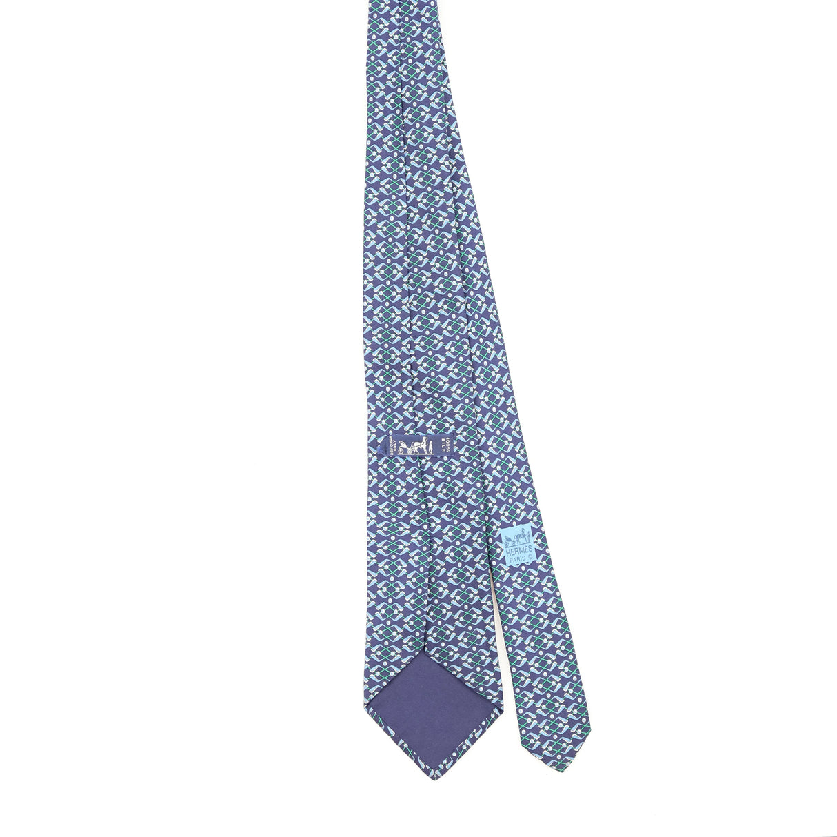 Back Back of Vintage 1990's Hermès Geometric Patterned Tie
