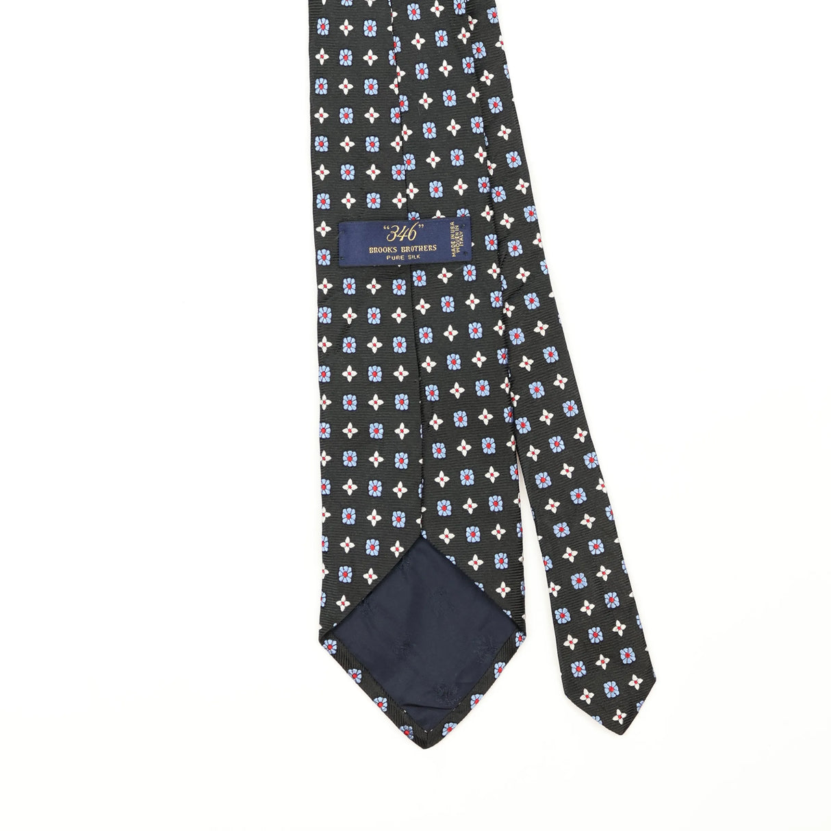 Back Back Detail of Vintage 1990's Brooks Brothers Geometric Patterned Tie