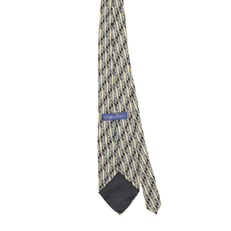 Back of Vintage 1990's Geoffrey Beene Geometric Patterned Tie