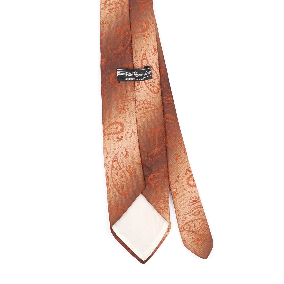 Back Back Detail of Vintage 1980's Sears Paisley Patterned Tie