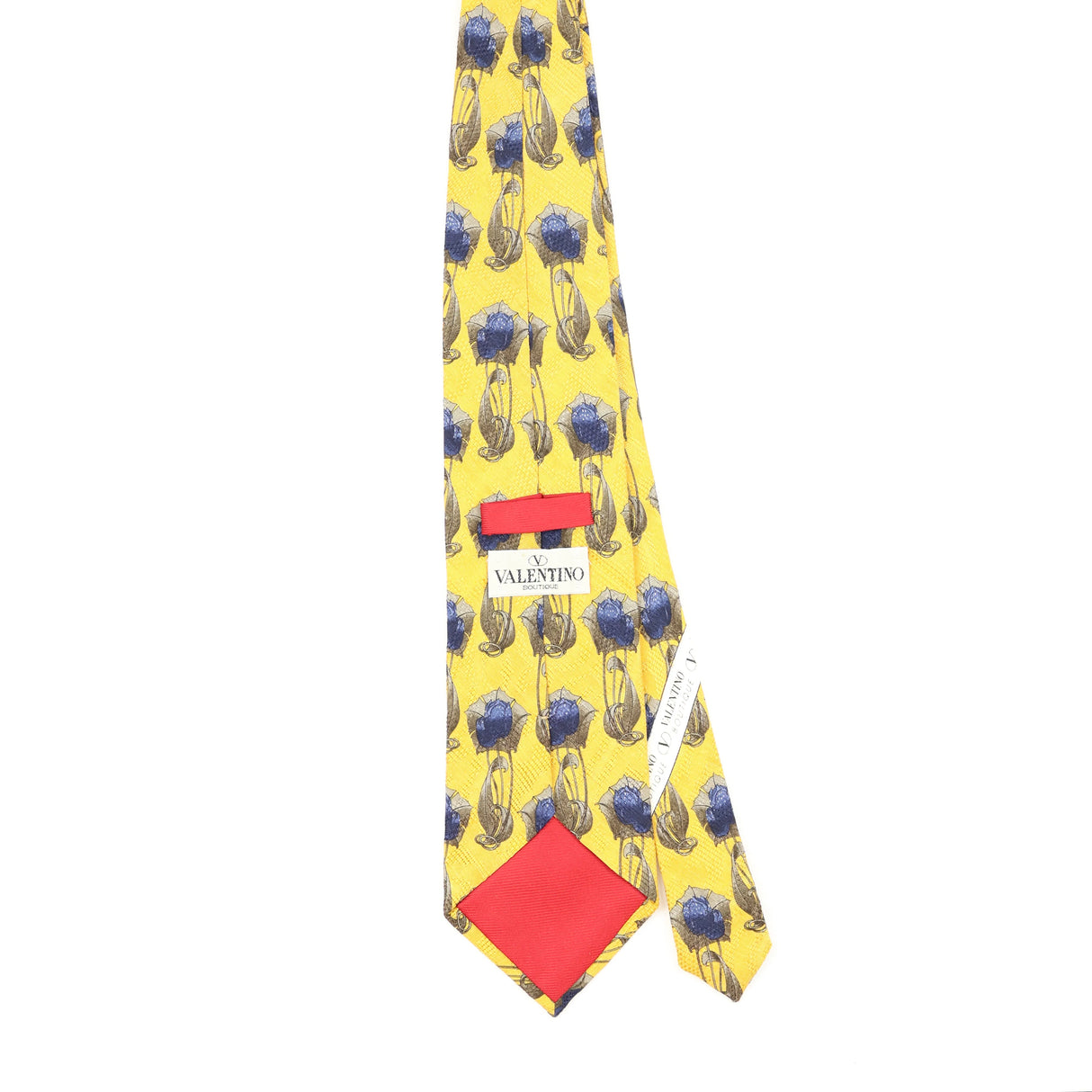 Back Back of Vintage 1990's Valentino Geometric Patterned Tie