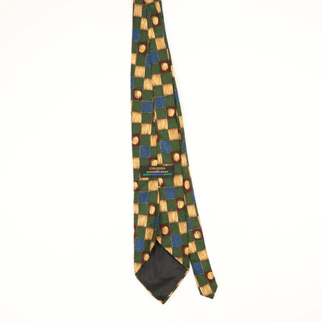 Back Back of Vintage 1990's Alexander Julian Check Patterned Tie