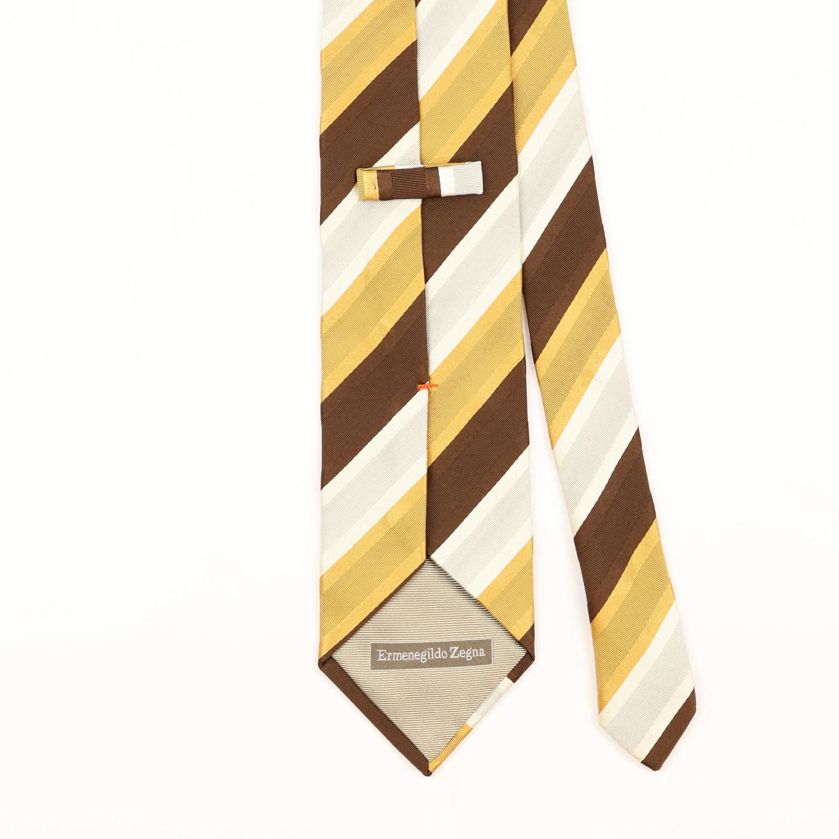 Back Detail of Vintage 1980's Ermenegildo Zegna Striped Patterned Tie