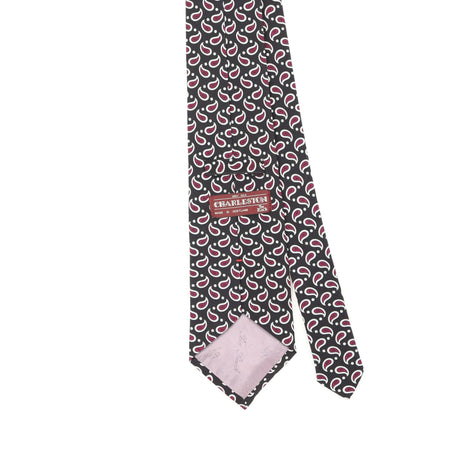 Back Back Detail of Vintage 1990's Tie Rack Charleston Paisley Patterned Tie