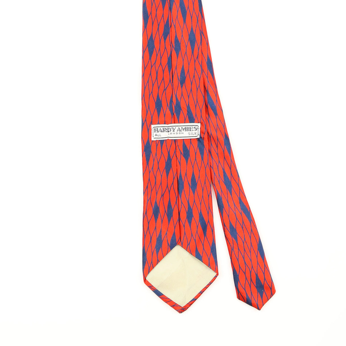 Back Detail of Vintage 1990's Hardy Amies Geometric Patterned Tie