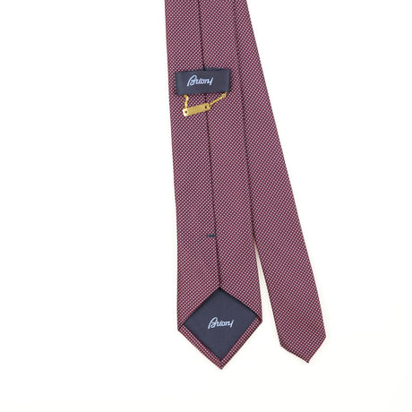 Back Detail of Vintage 1990's Brioni Polka Dot Patterned Tie