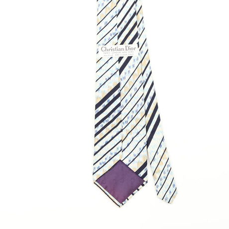 Back Back Detail of Vintage 1990's Christian Dior Striped Patterned Tie
