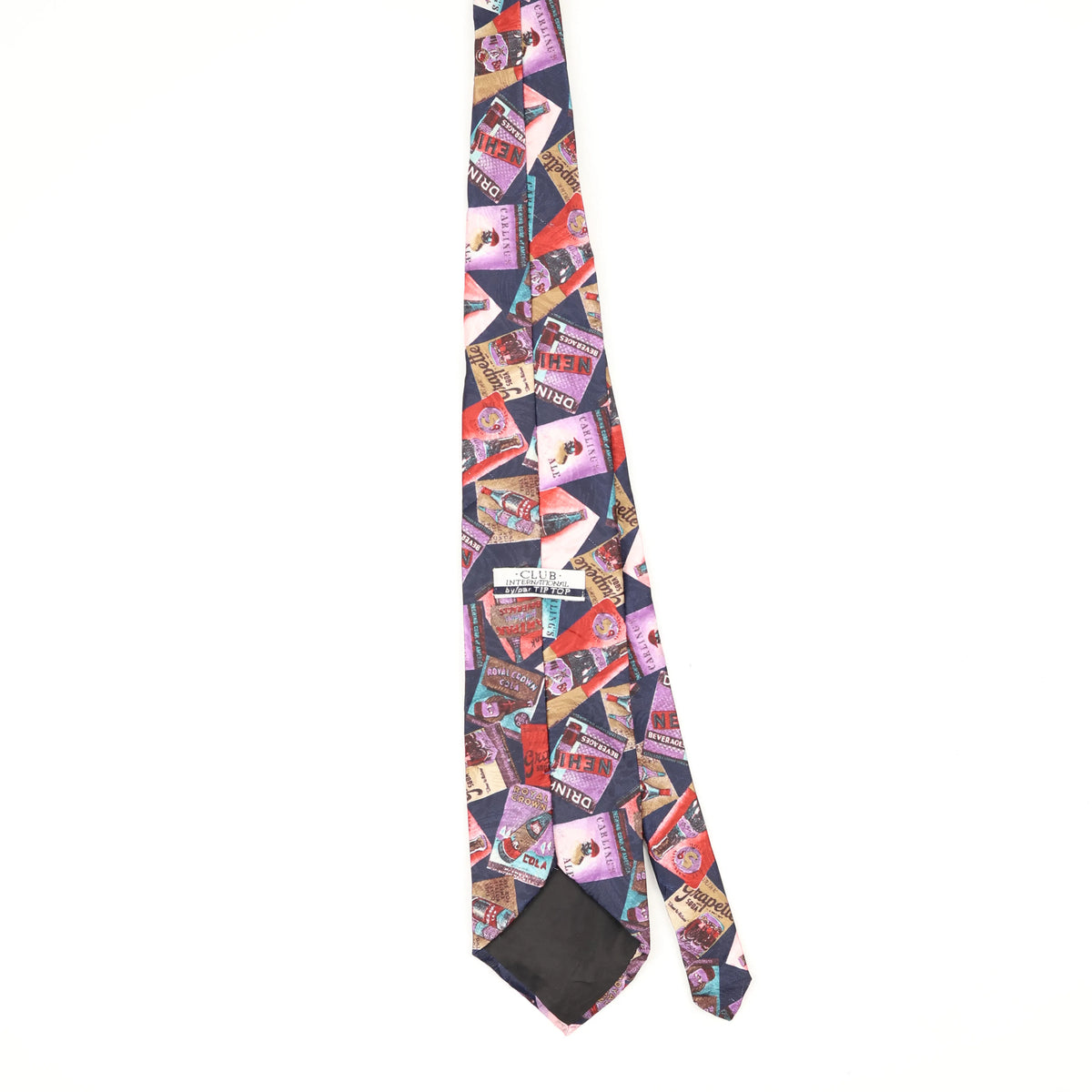 Back Back of Vintage 1990's Cola Abstract Patterned Tie