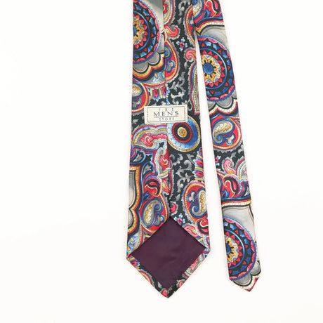 Back Detail of Vintage 1990's Abstract Paisley Patterned Tie