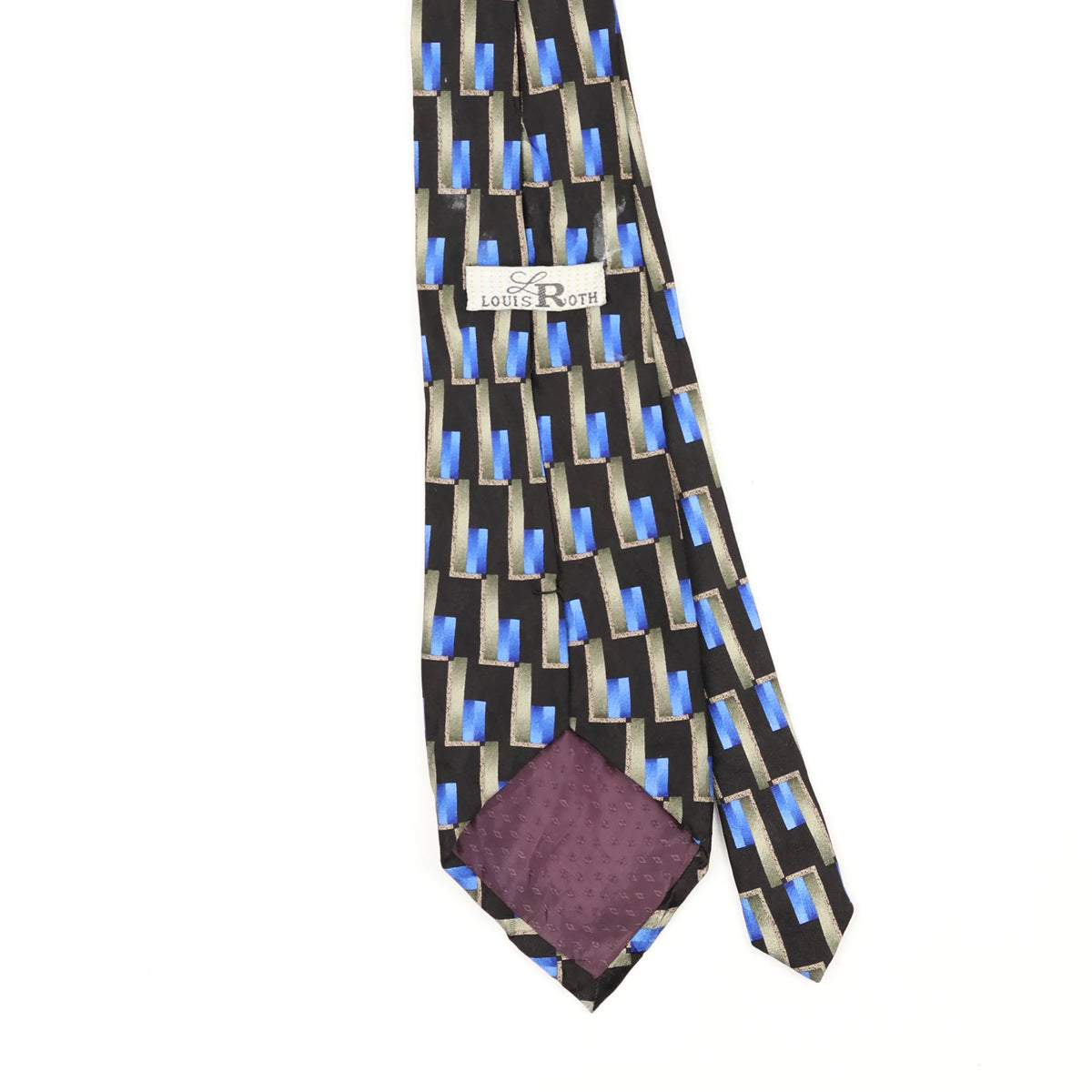 Back Back Detail of Vintage 1990's Geometric Patterned Tie