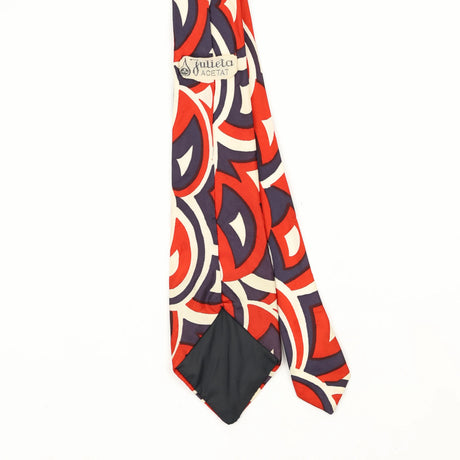 Back Back Detail of Vintage 1970's Abstract Patterned Tie