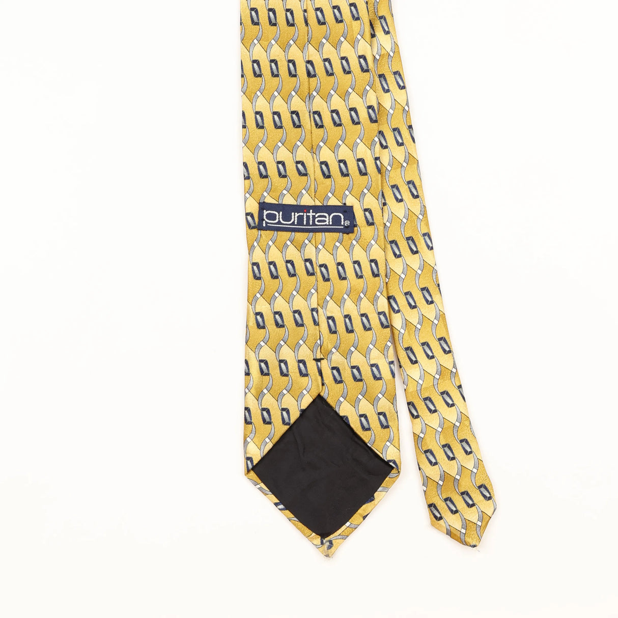 Back Detail of Vintage Puritan Geometric Patterned Tie