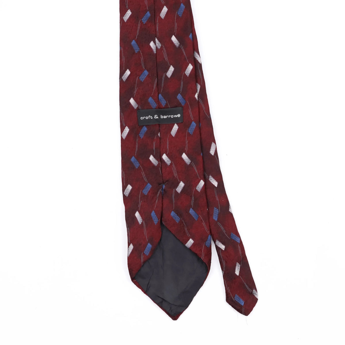 Back Back Detail of Vintage 1990's Croft & Barrow Geometric Patterned Tie