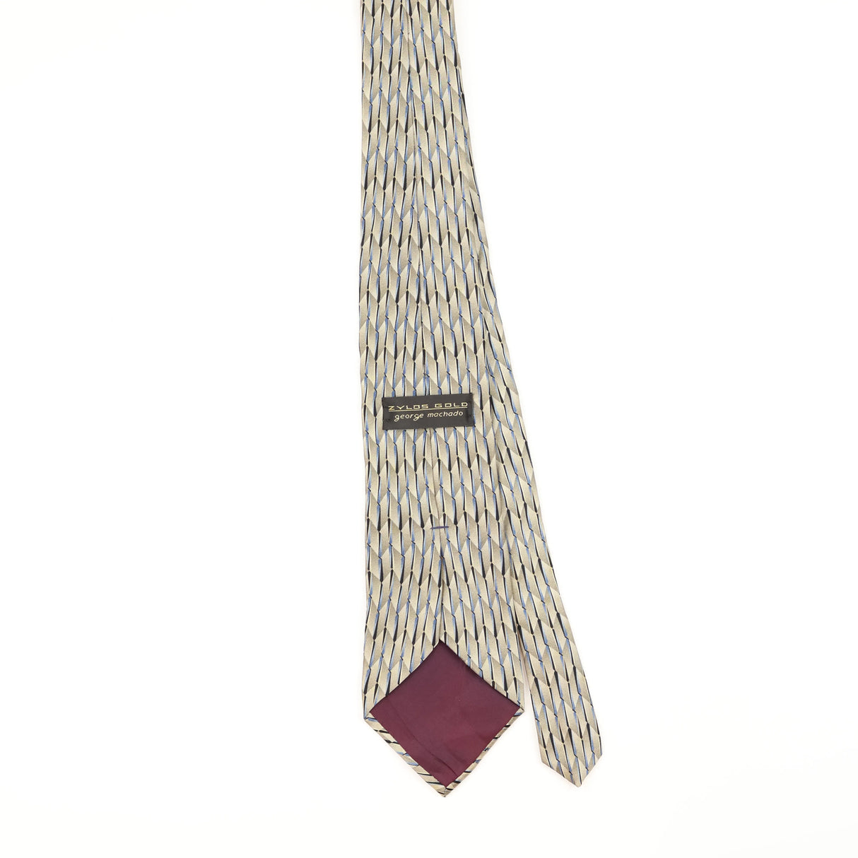 Back of Vintage 1990's Zylos Geometric Patterned Tie