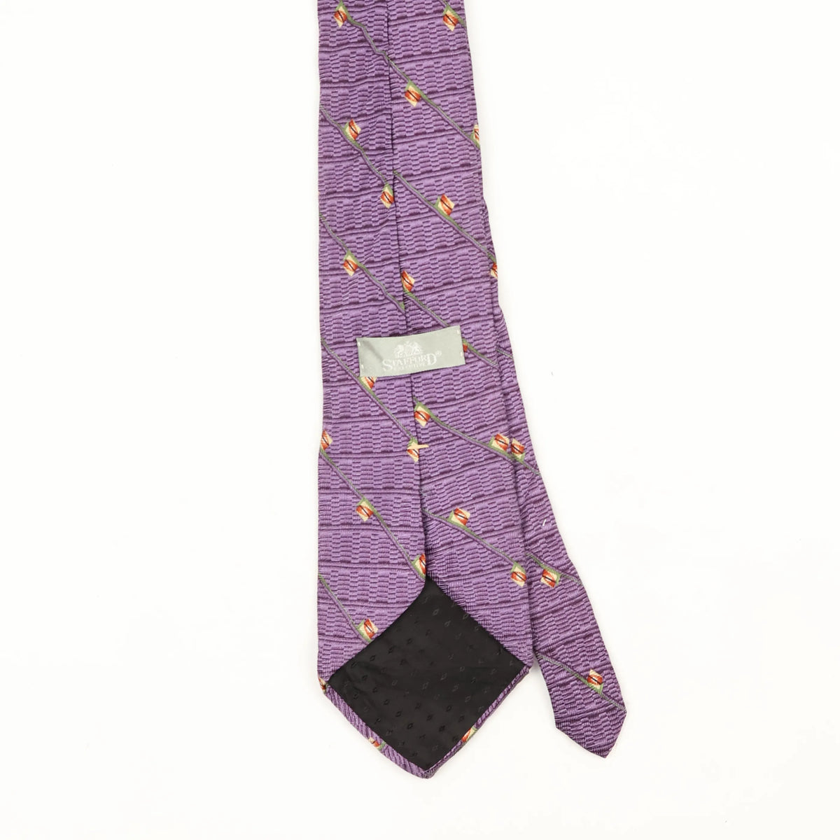 Back Back Detail of Vintage Stafford Geometric Patterned Tie