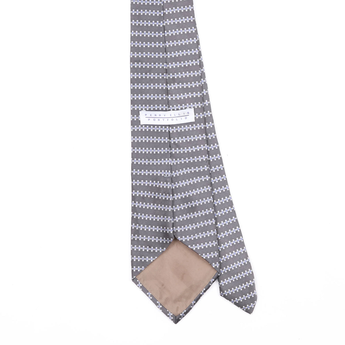 Back Back Detail of Vintage 1990's Perry Ellis Geometric Patterned Tie
