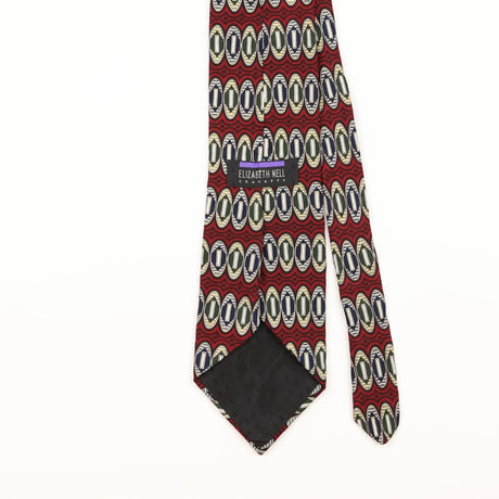 Back Detail of Vintage Geometric Patterned Tie