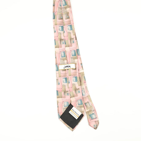 Back Back of Vintage Jerry Garcia Moon Mountain Geometric Patterned Tie
