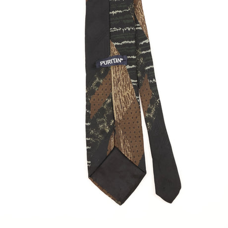 Back Detail of Vintage 1990's Puritan Abstract Patterned Tie
