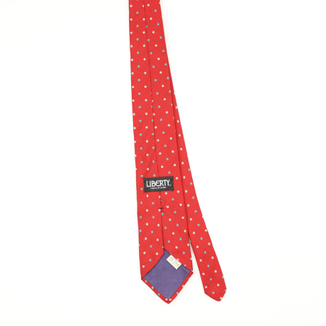 Back Back of Vintage 1990's Liberty of London Polka Dot Patterned Tie