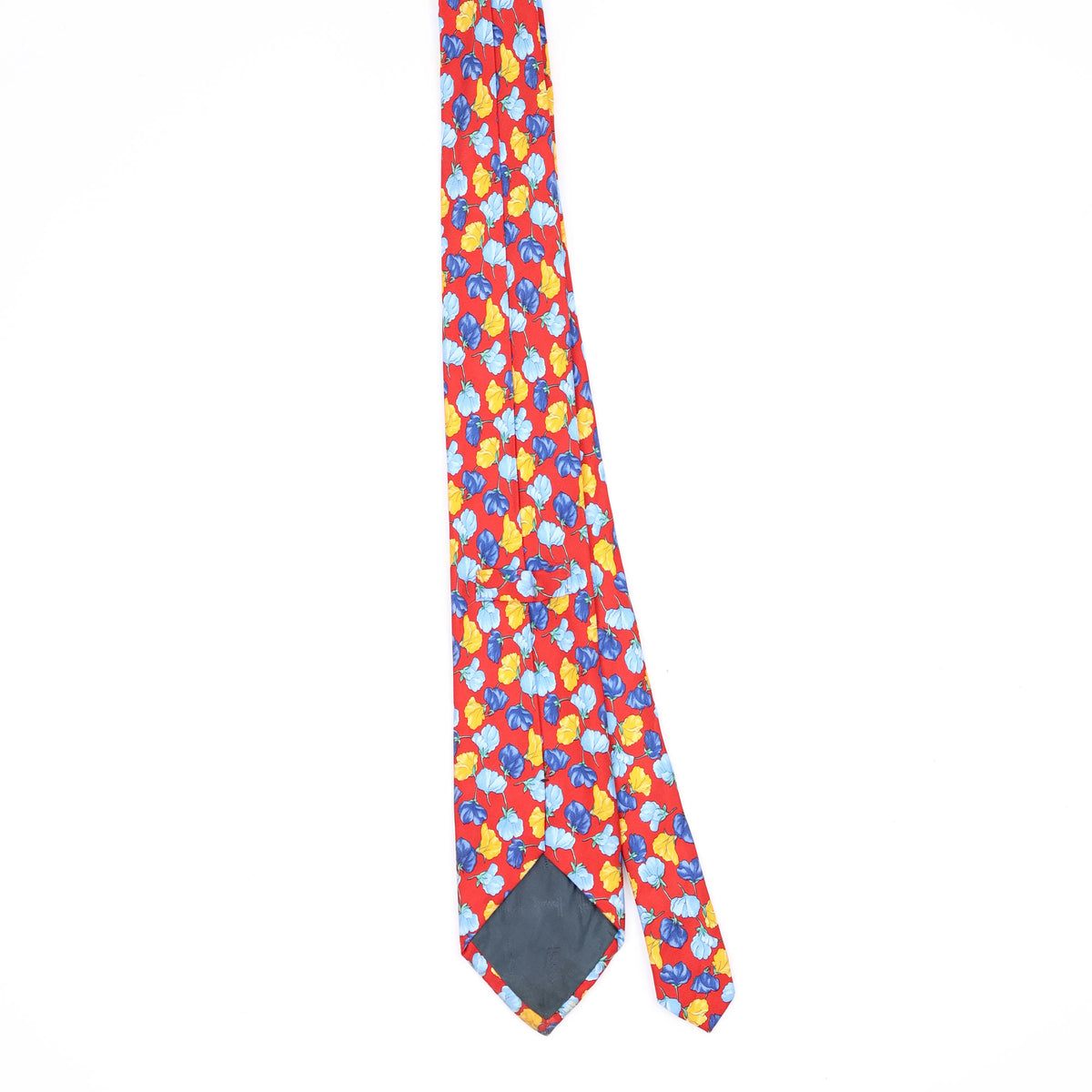 Back Back of Vintage 1990's Harrods Floral Patterned Tie