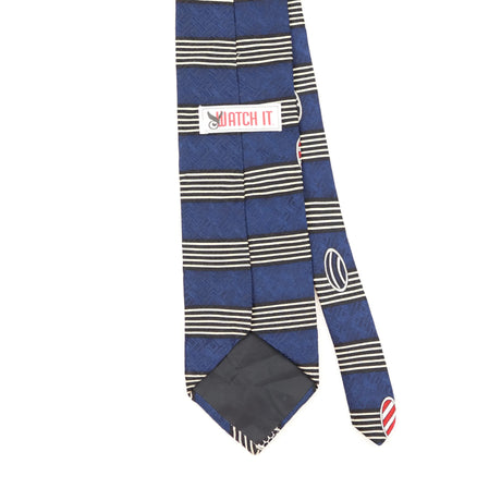 Back Detail of Vintage 1990's Football Striped Patterned Tie