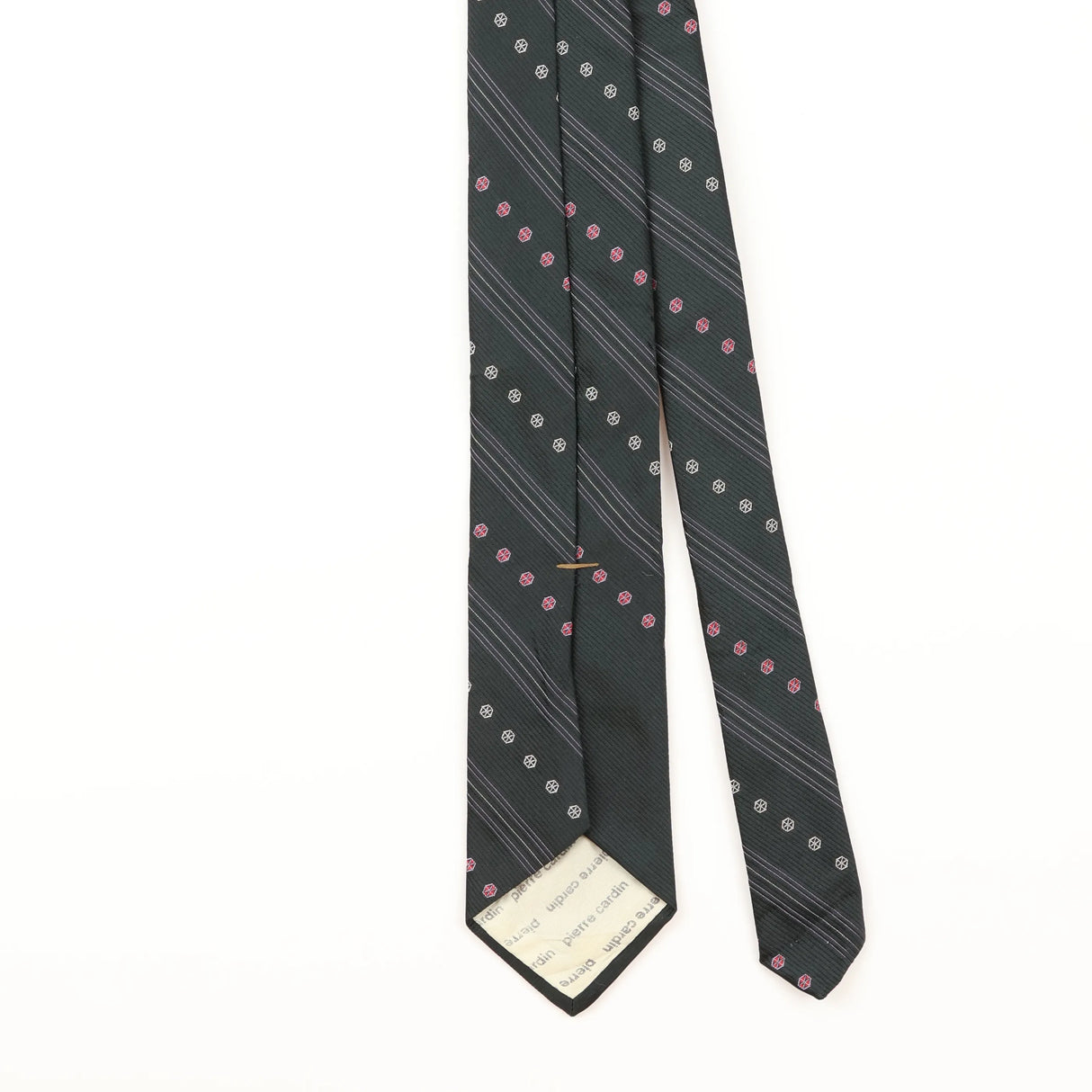 Back Detail of Vintage Pierre Cardin Geometric Patterned Tie