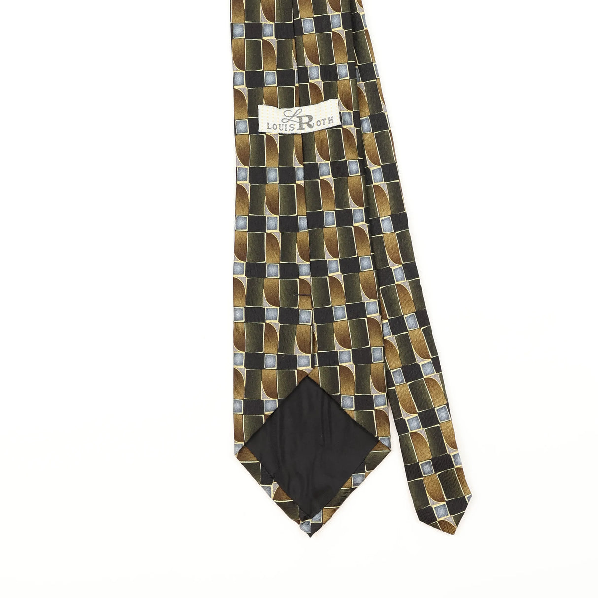 Back Detail of Vintage 1990's Geometric Patterned Tie