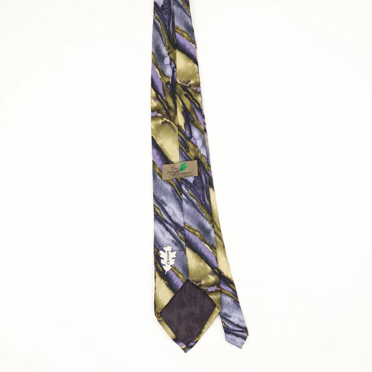 Back Back of Vintage 1990's The Nature Conservancy Abstract Patterned Tie