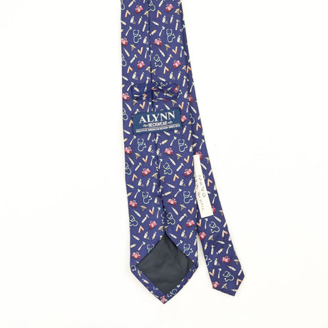 Back Back Detail of Vintage 1990's Alynn Neckwear I'm A Doctor Cartoon Patterned Tie