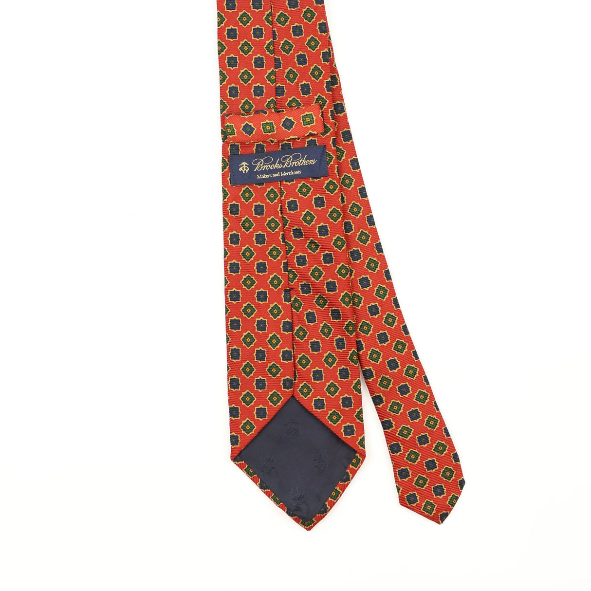 Back Back Detail of Vintage 1990's Brooks Brothers Geometric Patterned Tie
