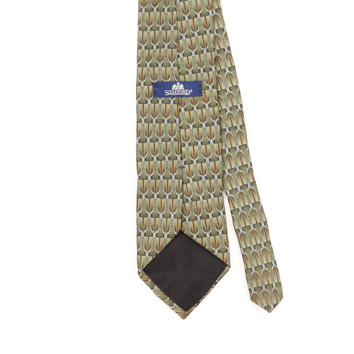Back Detail of Vintage 1990's Stafford Geometric Patterned Tie