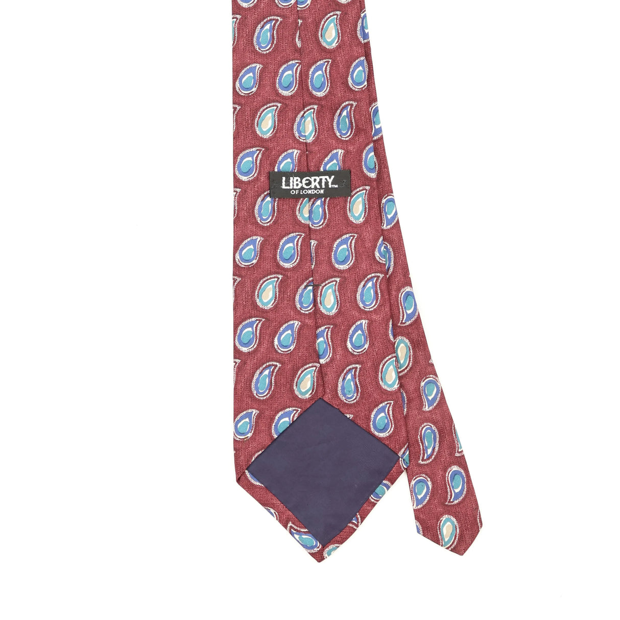 Back Back Detail of Vintage 1990's Liberty of London Paisley Patterned Tie