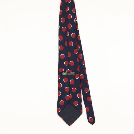 Back of Vintage 1990's Zylos Polka Dot Patterned Tie