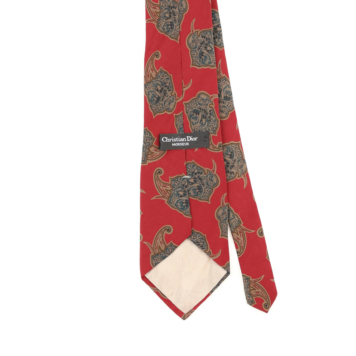 Back Back Detail of Vintage 1990's Christian Dior Geometric Patterned Tie