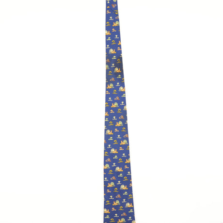 Damage of Vintage 1990's Salvatore Ferragamo Tiger Geometric Patterned Tie
