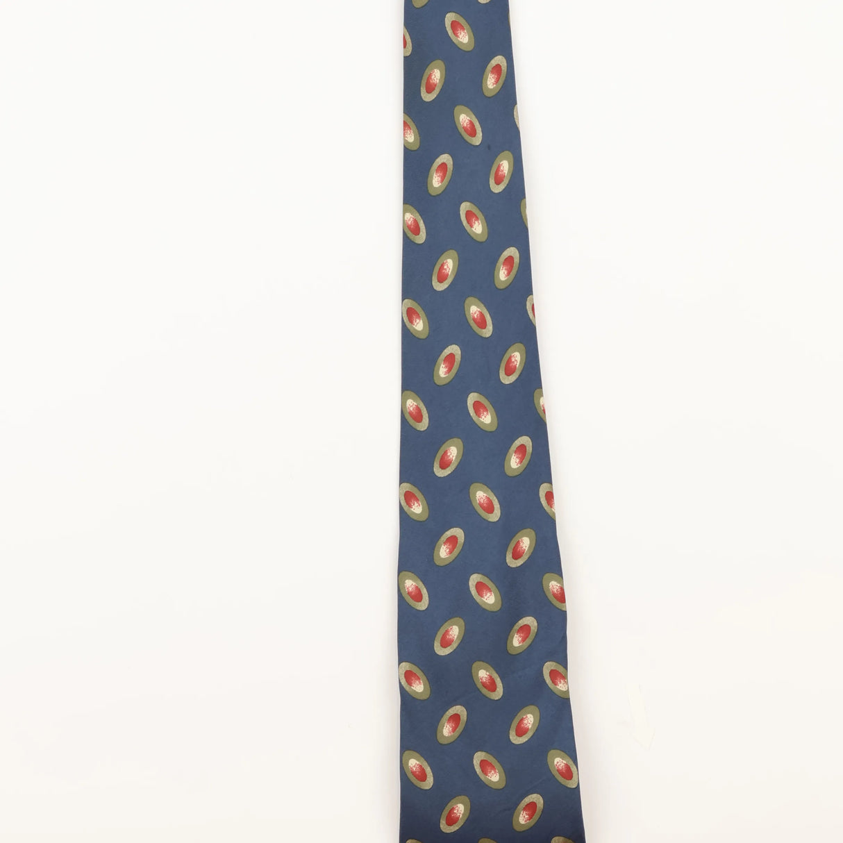 Damage Detail of Vintage 1990's Olive Geometric Patterned Tie