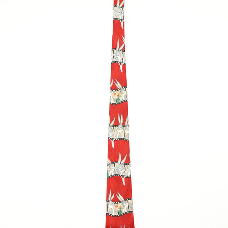 Damage of Vintage 1990's Looney Tunes Bugs Bunny Cartoon Patterned Tie