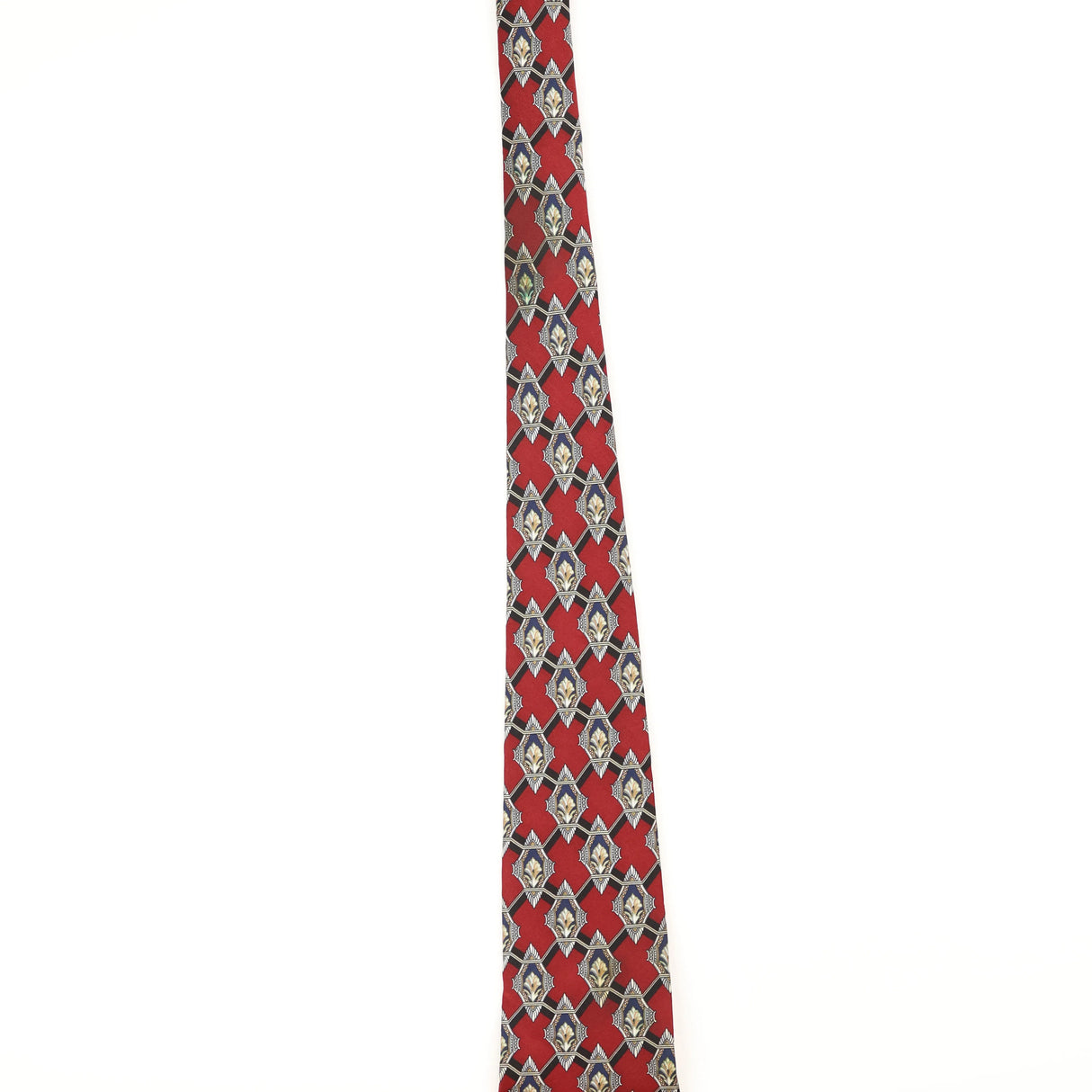 Damage of Vintage 1990's Louis Feraud Paris Geometric Patterned Tie