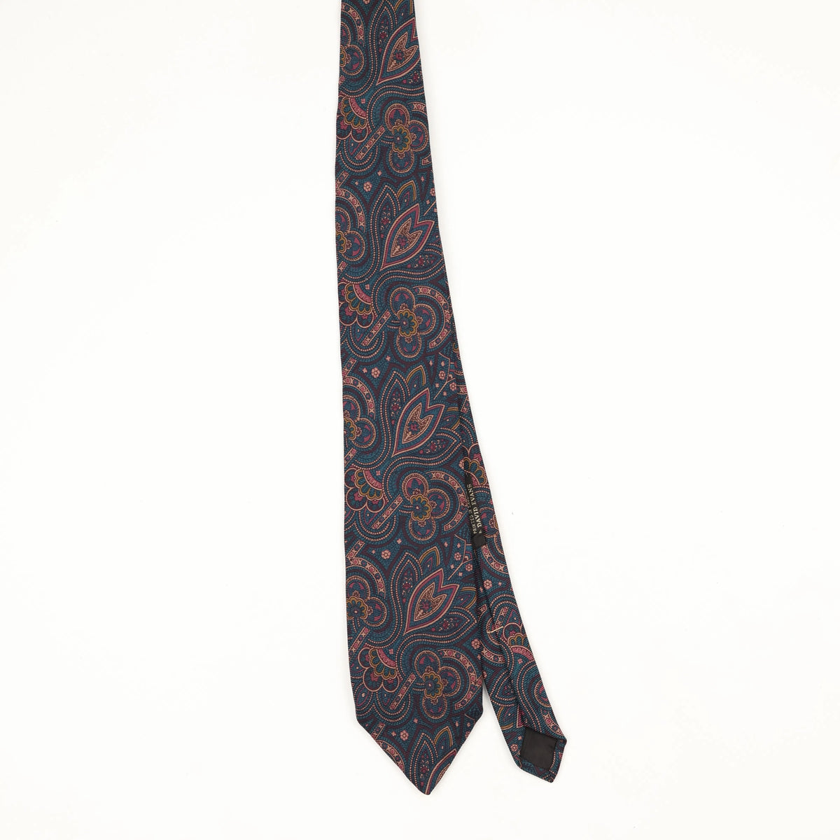 Front Front of Vintage 1990's Ferrell Reed Paisley Patterned Tie