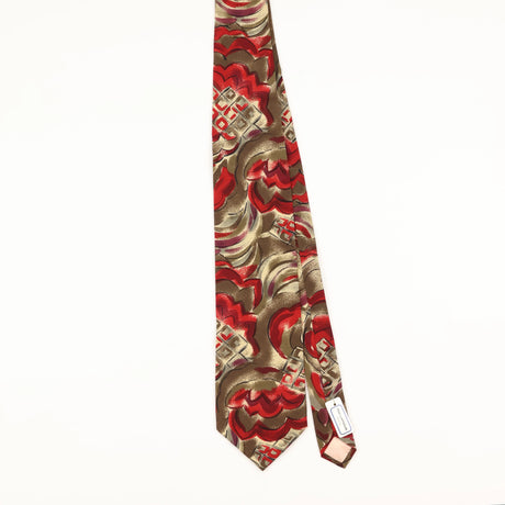 Front of Vintage 1980's Ted Lapidus BNWT Abstract Patterned Tie