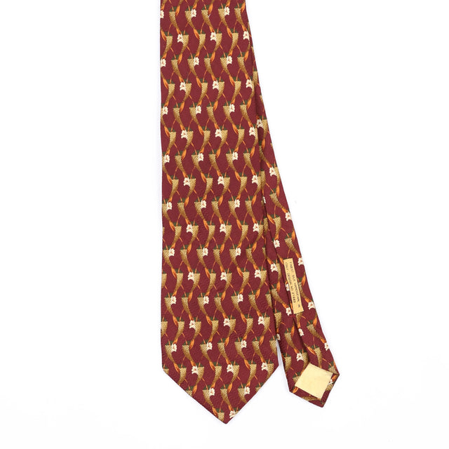 Front Front Detail of Vintage 1990's Robert Talbott Omaggio Geometric Patterned Tie