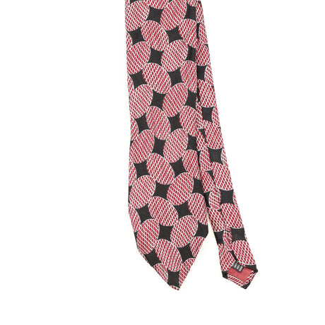 Front Front Detail of Vintage 1990's Geometric Patterned Tie