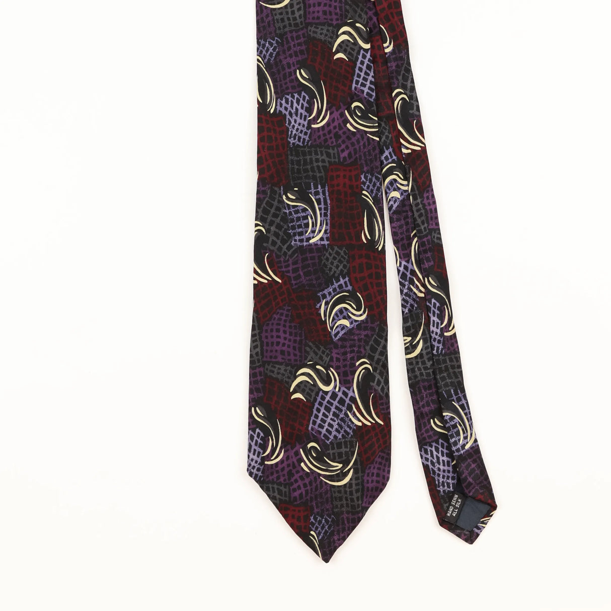 Front Detail of Vintage 1990's Geometric Patterned Tie