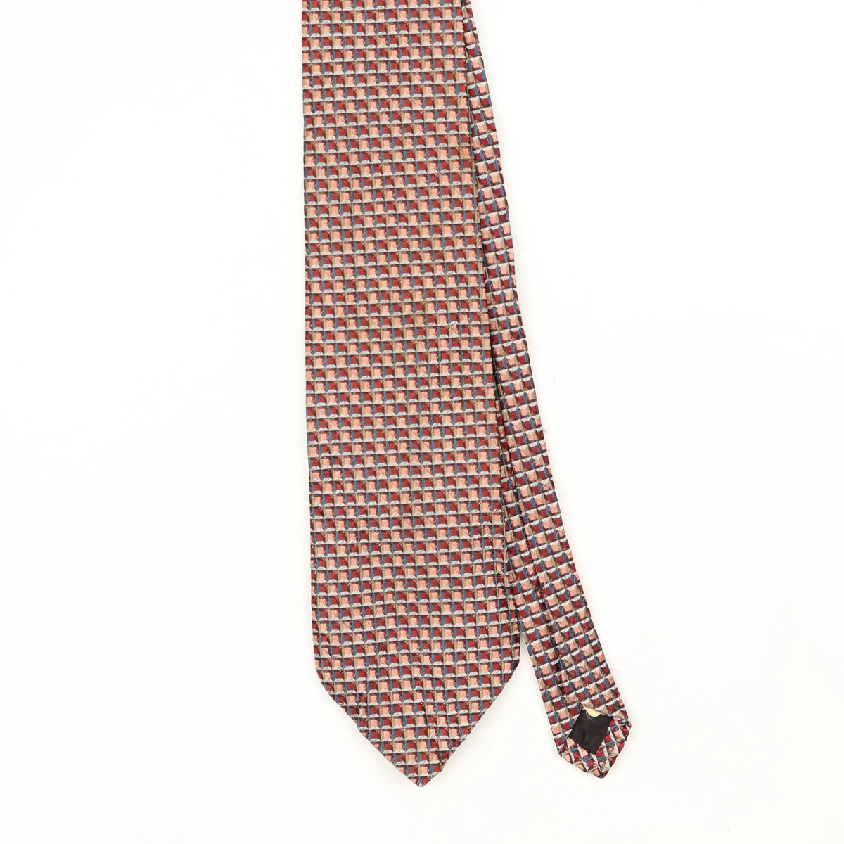 Front Front Detail of Vintage 1990's Karl Lagerfeld Geometric Patterned Tie